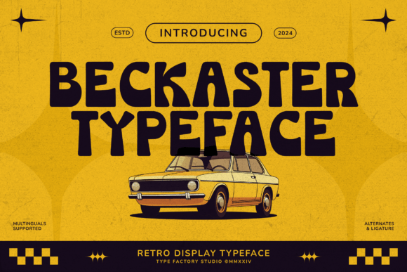 Beckaster: A Retro Display Typeface That Feels Like Summer Road Trip Vibes