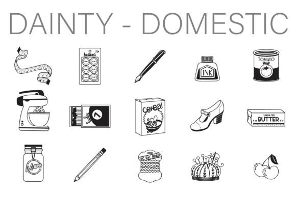 Dainty Domestic Dingbats: A Vintage-Inspired Display Font for Brand Storytelling