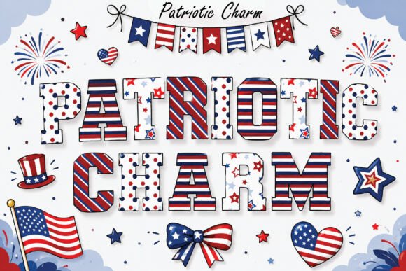 Patriotic Charm Font: Bold Editorial Typography for Patriotic Themes