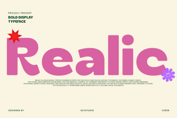 Realic: A Bold Sans Serif Display Typeface for Digital Brands