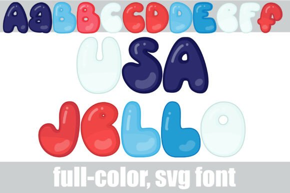 USA Jello: A Glossy, Playful Color Font for Real Branding