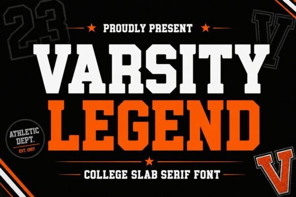 Varsity Legend: A Bold Slab Serif Font for Crafters & Sellers
