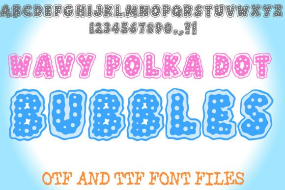 Wavy Polka Dot Bubbles: A Playful Display Font for Digital Brands